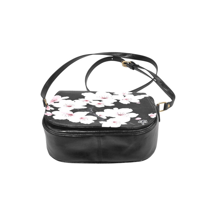 ETC Cherry Blossom PU Leather Saddle Bag
