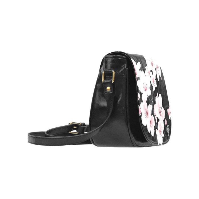 ETC Cherry Blossom PU Leather Saddle Bag