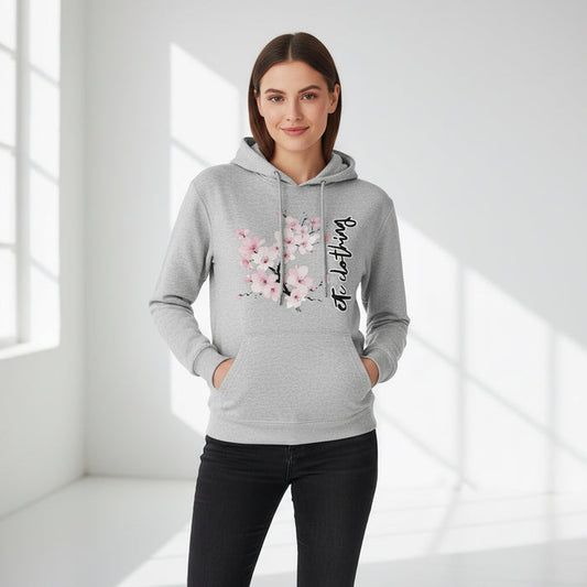 ETC Cherry Blossoms Heather Grey Hoodies