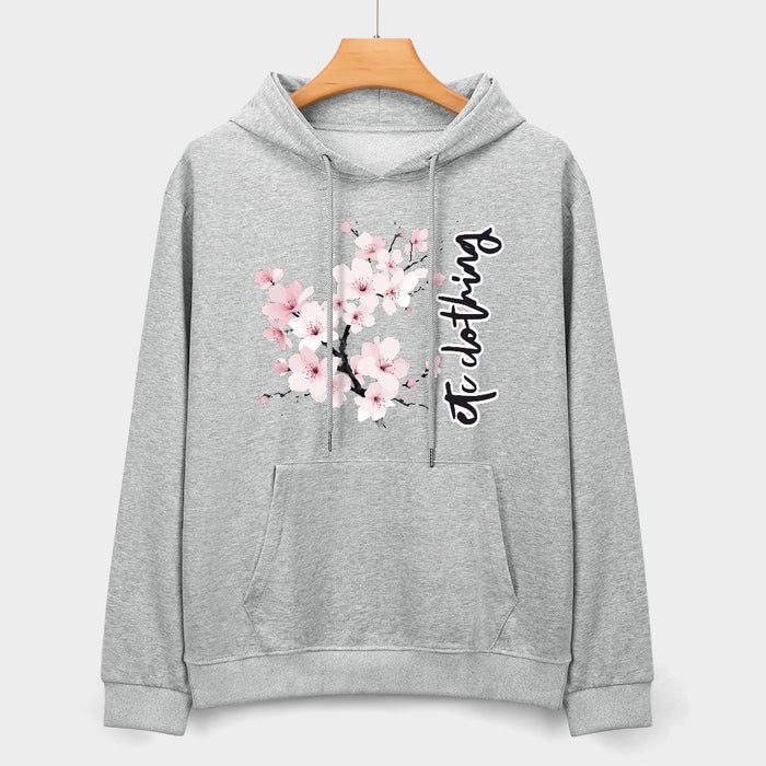 ETC Cherry Blossoms Heather Grey Hoodies