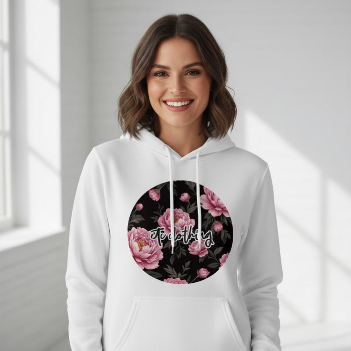ETC Cotton Peonie Floral White Hoodie