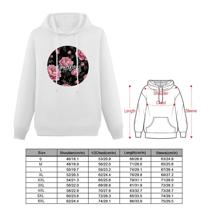 ETC Cotton Peonie Floral White Hoodie