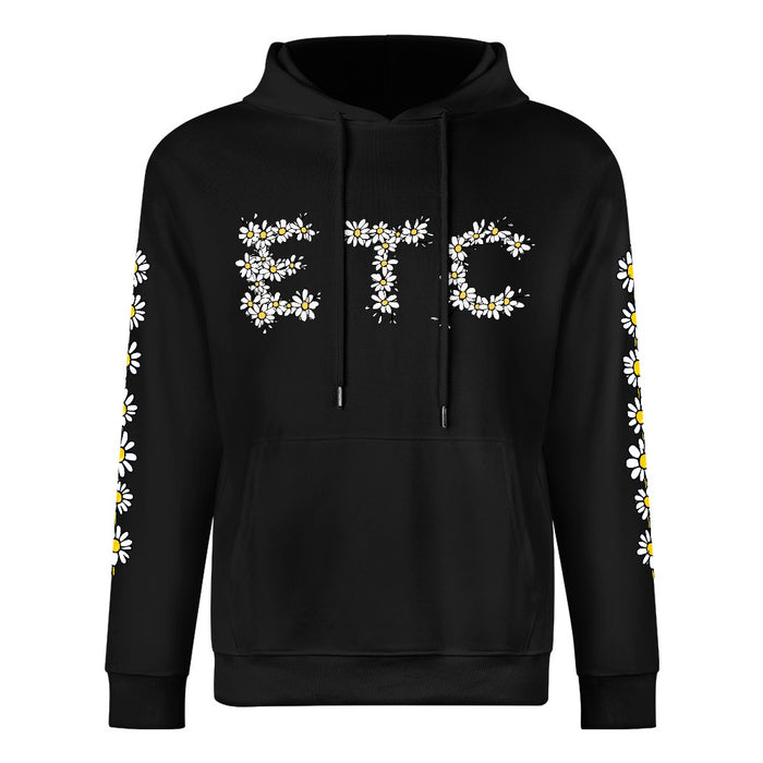 ETC Daisy Black Cotton Hoodie