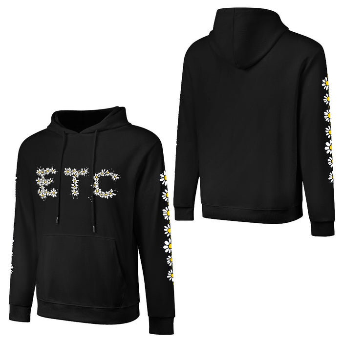 ETC Daisy Black Cotton Hoodie