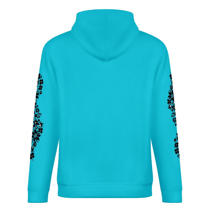 ETC Dog Floral Blue Cotton Hoodie