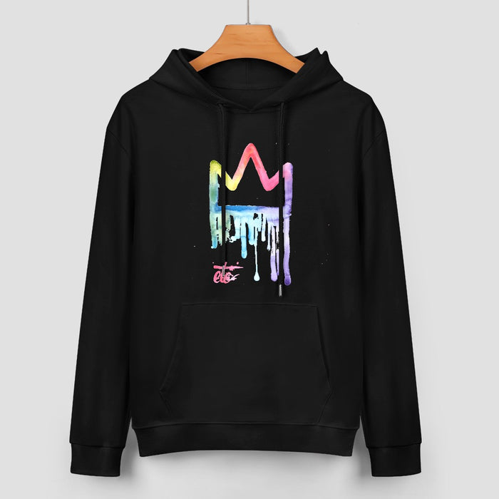 ETC Dripping Rainbow Crown Cotton Hoodie