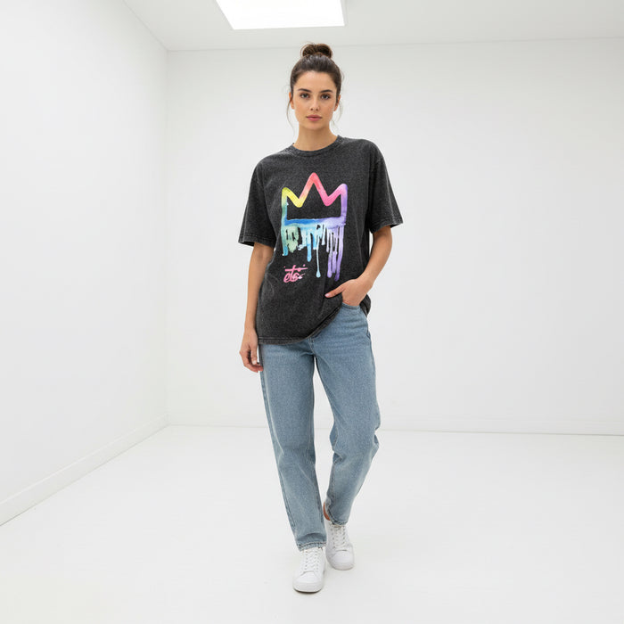 ETC Dripping Rainbow Crown Vintage Wash Tee