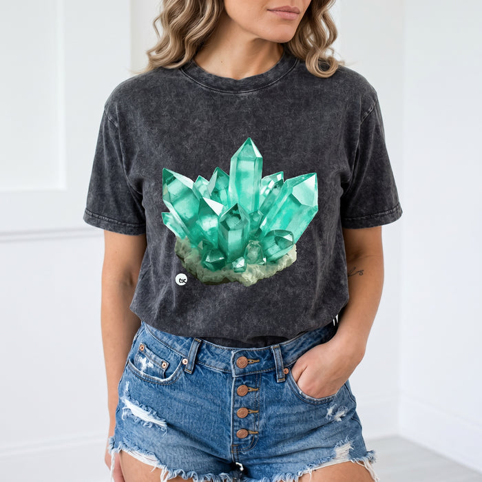 ETC Emerald Crystal Acid Wash Tee
