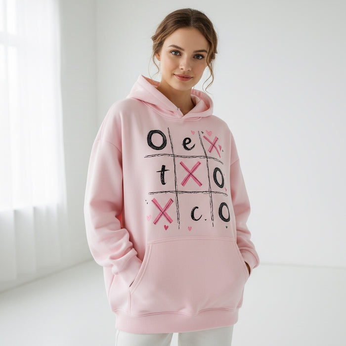 ETC Ex's & O's Minx Fleece Pink Hoodie