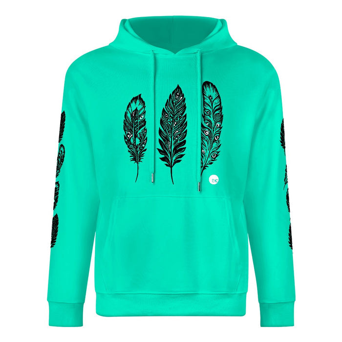 ETC Feather Silhouette Cotton Mint Hoodie