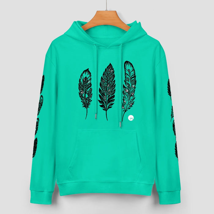 ETC Feather Silhouette Cotton Mint Hoodie