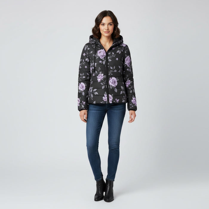 ETC Fleur Violette Hooded Puffer Jacket