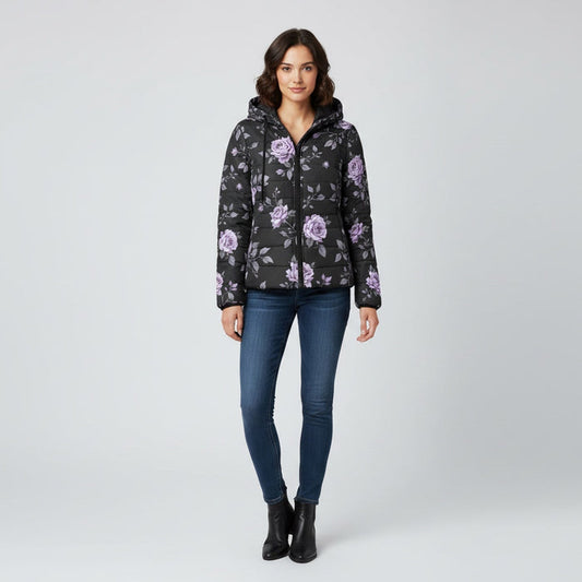 ETC Fleur Violette Hooded Puffer Jacket