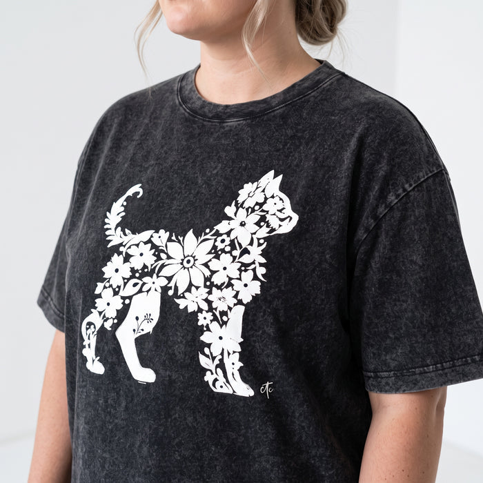 ETC Floral Cat Vintage Tee
