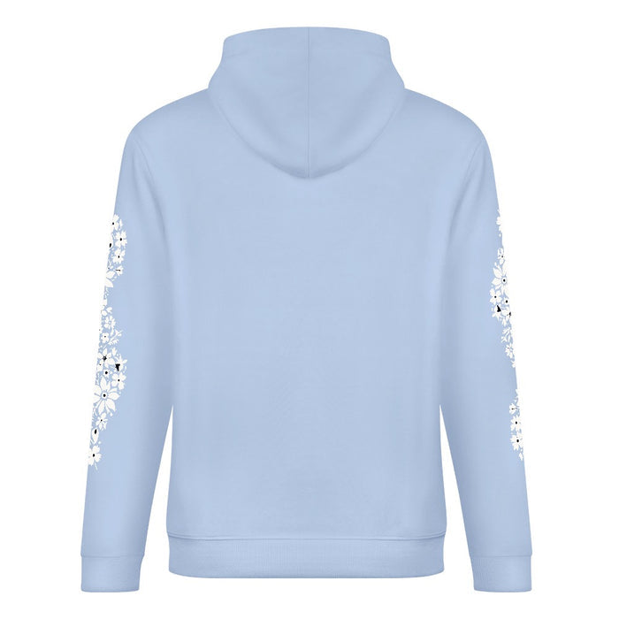 ETC Floral Dog Baby Blue Cotton Hoodie