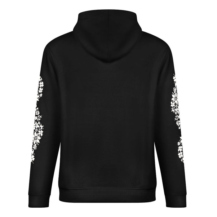 ETC Floral Dog Black Cotton Hoodie