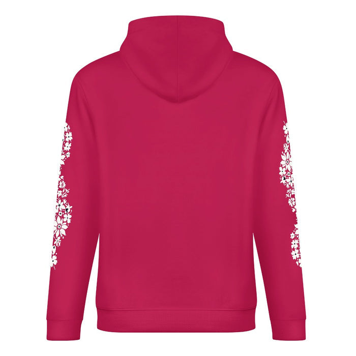 ETC Floral Dog Deep Pink Cotton Hoodie