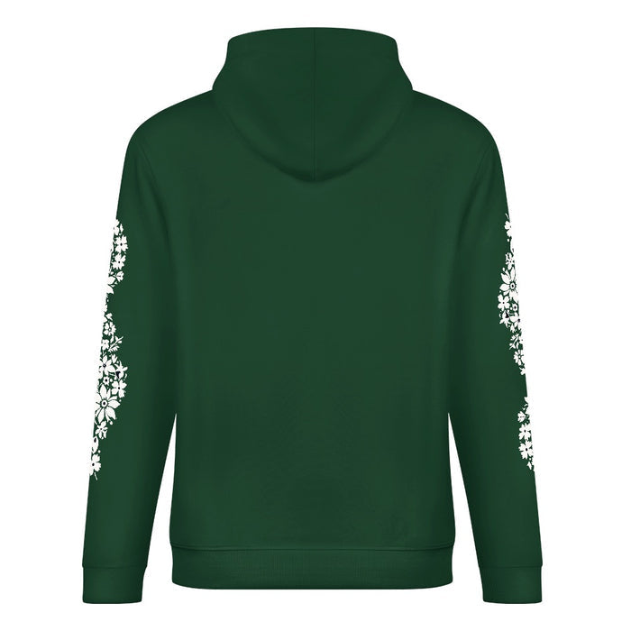 ETC Floral Dog Forest Green Cotton Hoodie