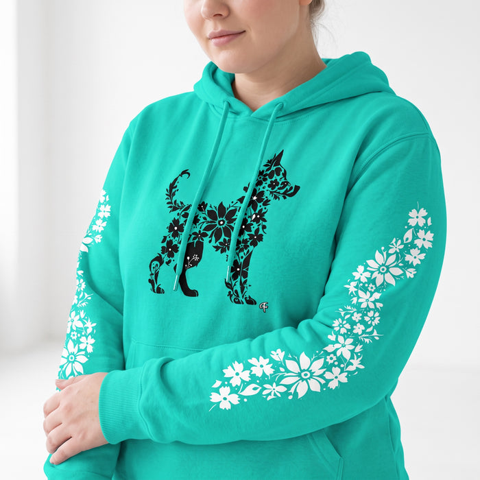 ETC Floral Dog Mint Cotton Hoodie