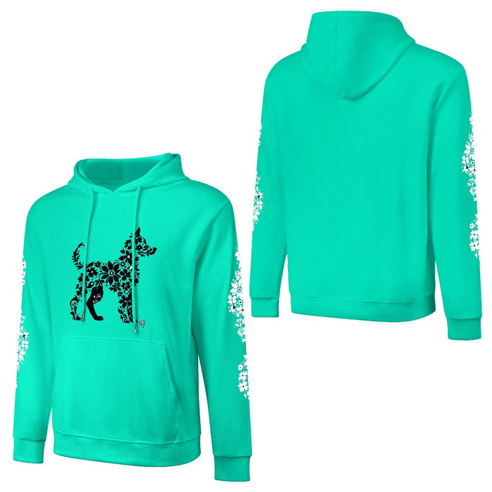 ETC Floral Dog Mint Cotton Hoodie