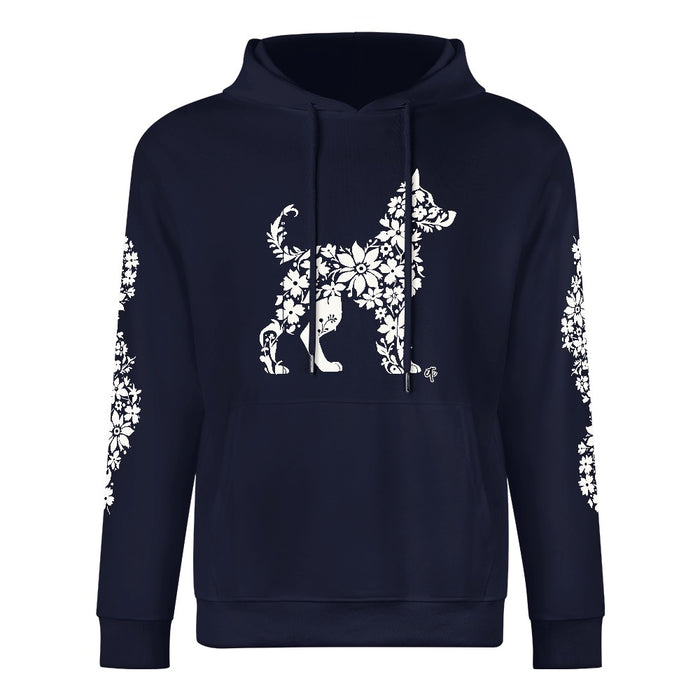 ETC Floral Dog Navy Cotton Dog Hoodie