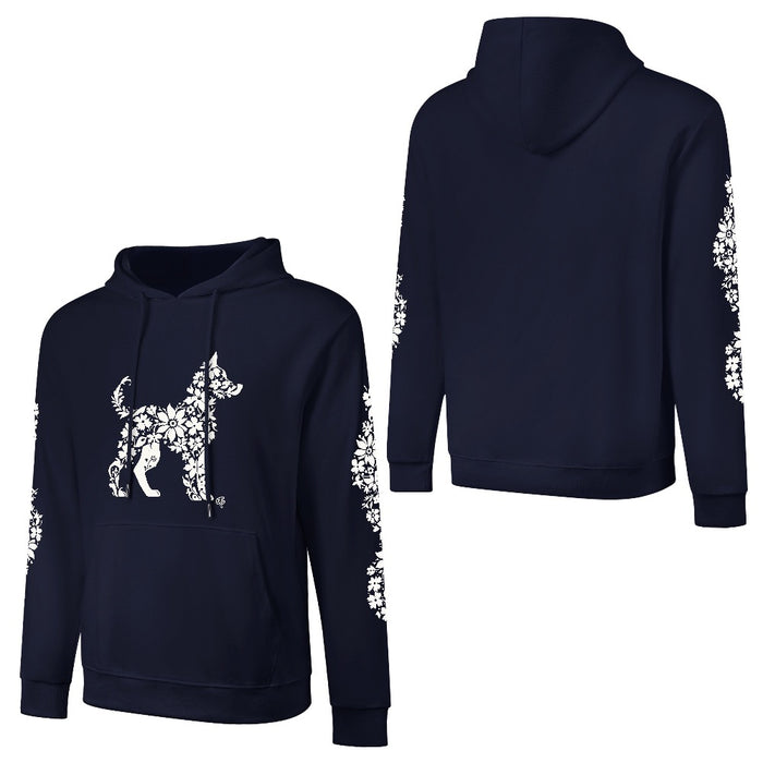 ETC Floral Dog Navy Cotton Dog Hoodie