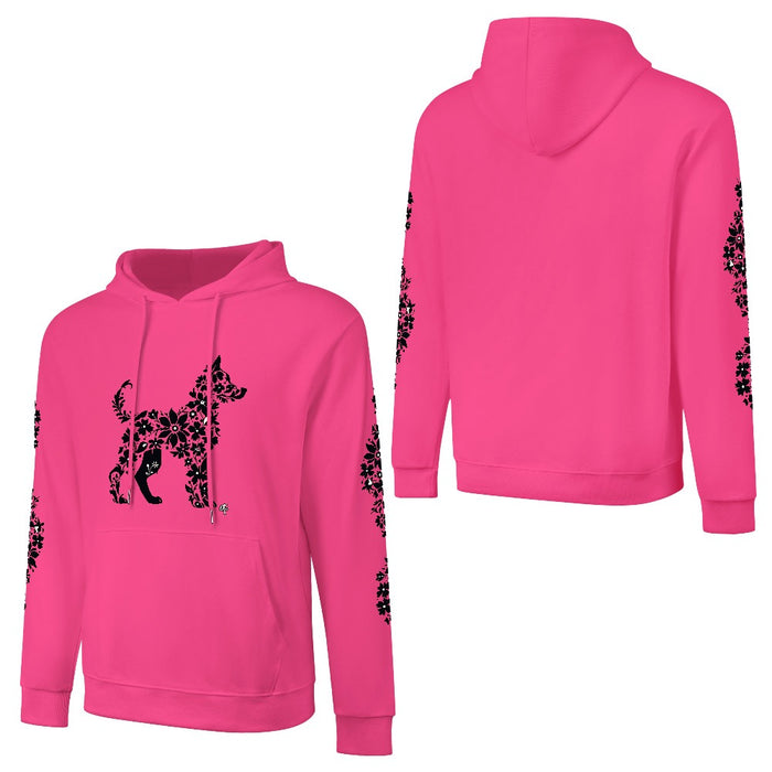 ETC Floral Dog Pink Cotton Hoodie