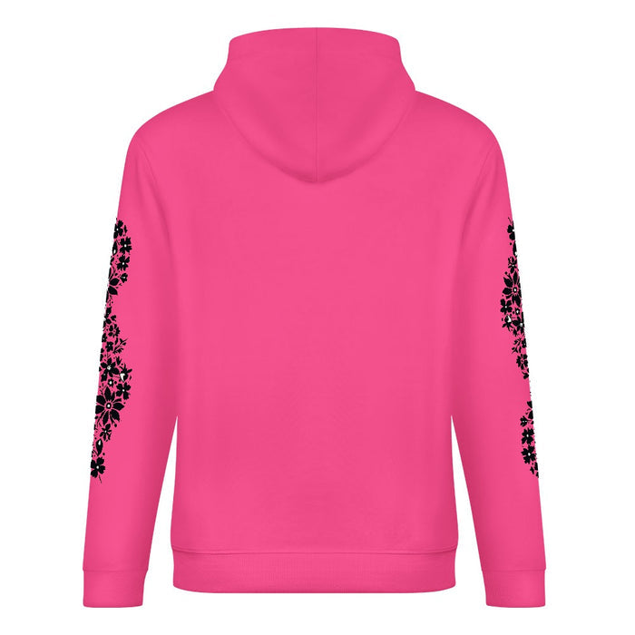 ETC Floral Dog Pink Cotton Hoodie