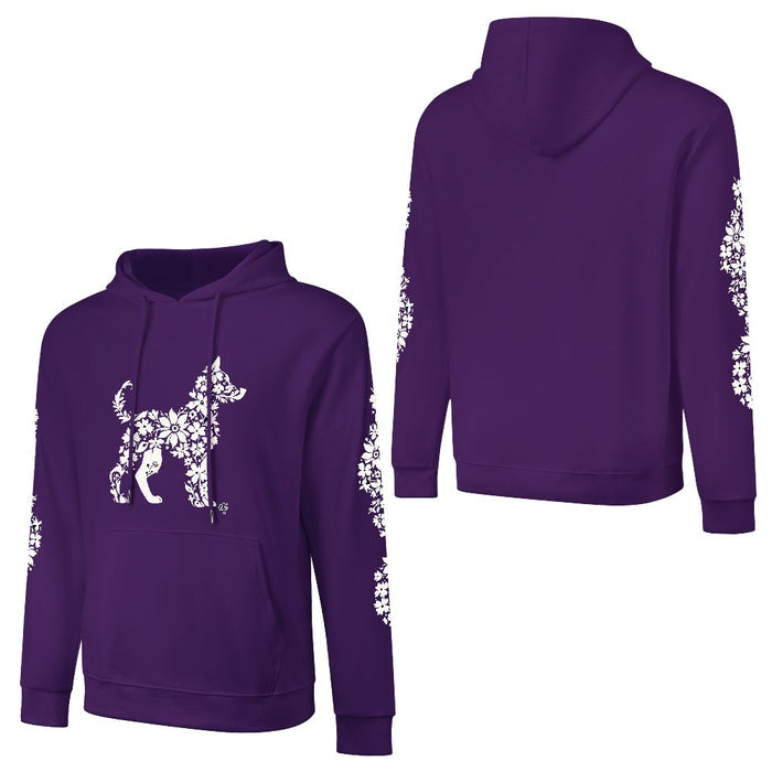 ETC Floral Dog Purple Cotto Hoodie