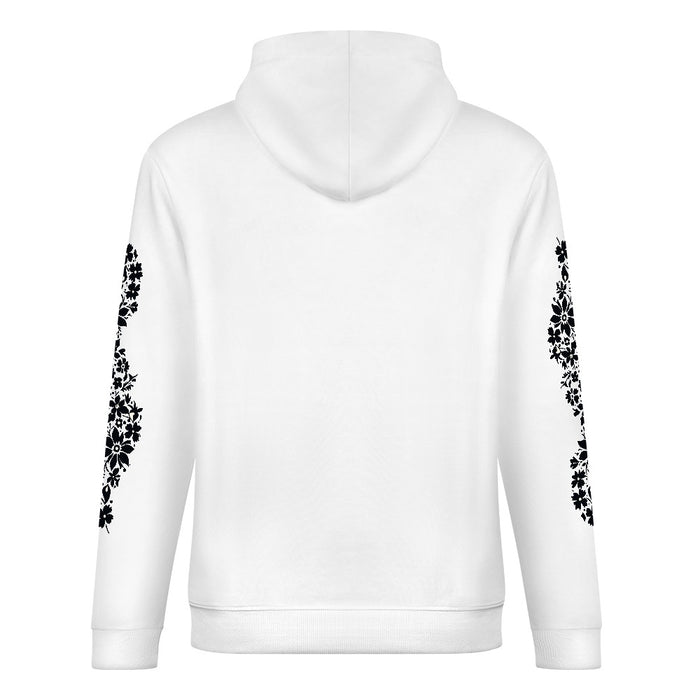 ETC Floral Dog White Cotton Hoodie