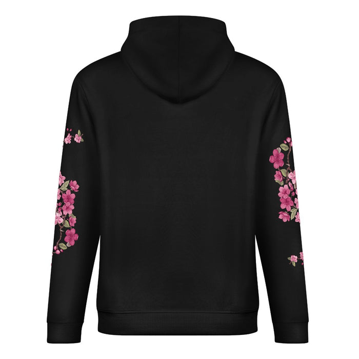 ETC Floral Fantail Black Cotton Hoodie
