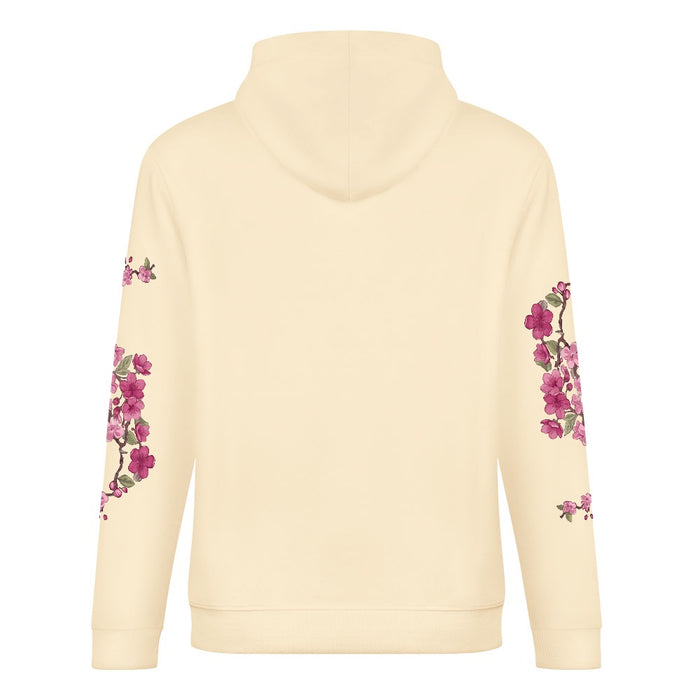 ETC Floral Fantail Cream Cotton Hoodie