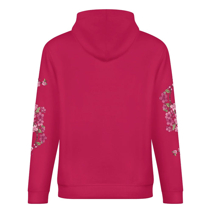 ETC Floral Fantail Deep Pink Cotton Hoodie