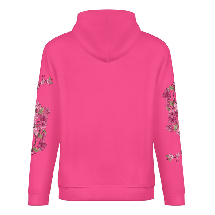 ETC Floral Fantail Hot Pink Cotton Hoodie