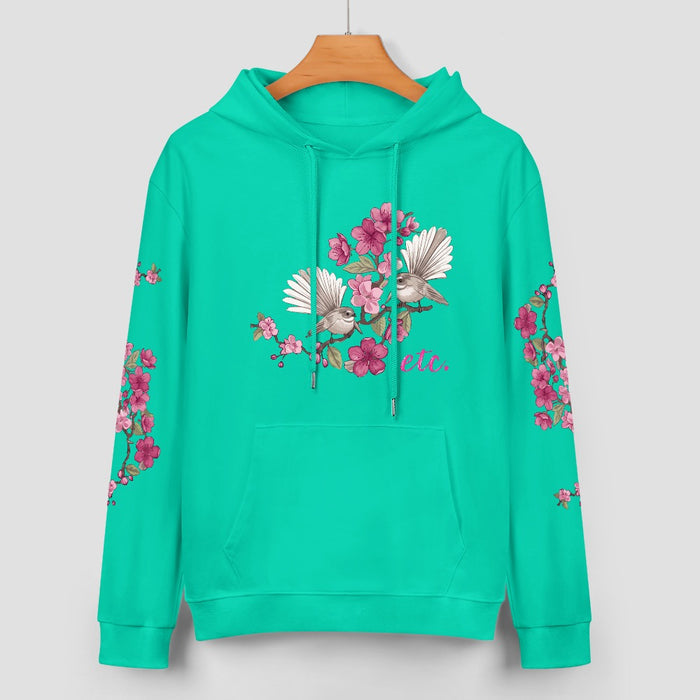 ETC Floral Fantail mint Cotton Hoodie