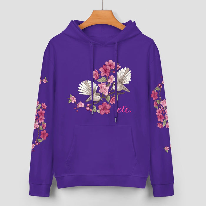 ETC Floral Fantail Purple Cotton hoodie