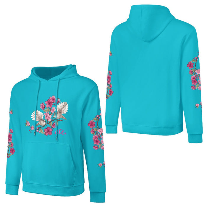 ETC Floral Fantail Sky Blue Cotton Hoodie