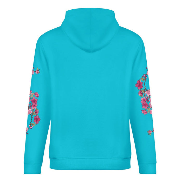 ETC Floral Fantail Sky Blue Cotton Hoodie