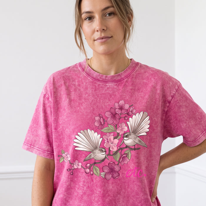 ETC Floral Fantail Vintage Cotton Tee - LIMITED EDITION PINK