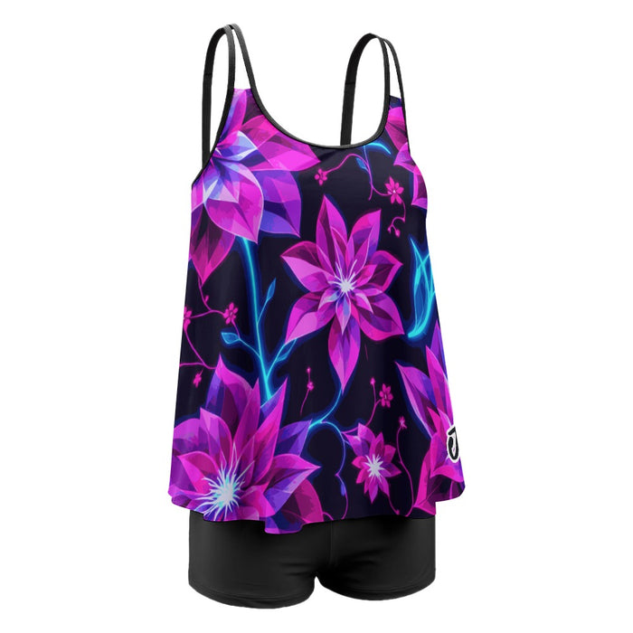 ETC Floral Neon Plus Size Tankini Set