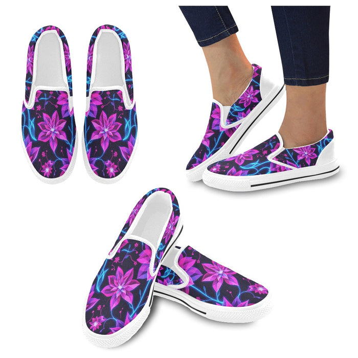 ETC Floral Neon Slip on Canvas Shoes