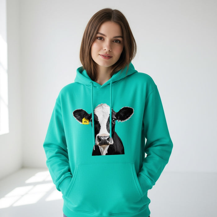 ETC Friesian Cow Mint Cotton Hoodie