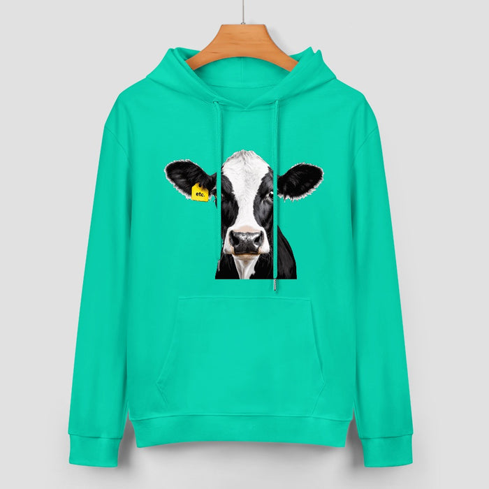 ETC Friesian Cow Mint Cotton Hoodie