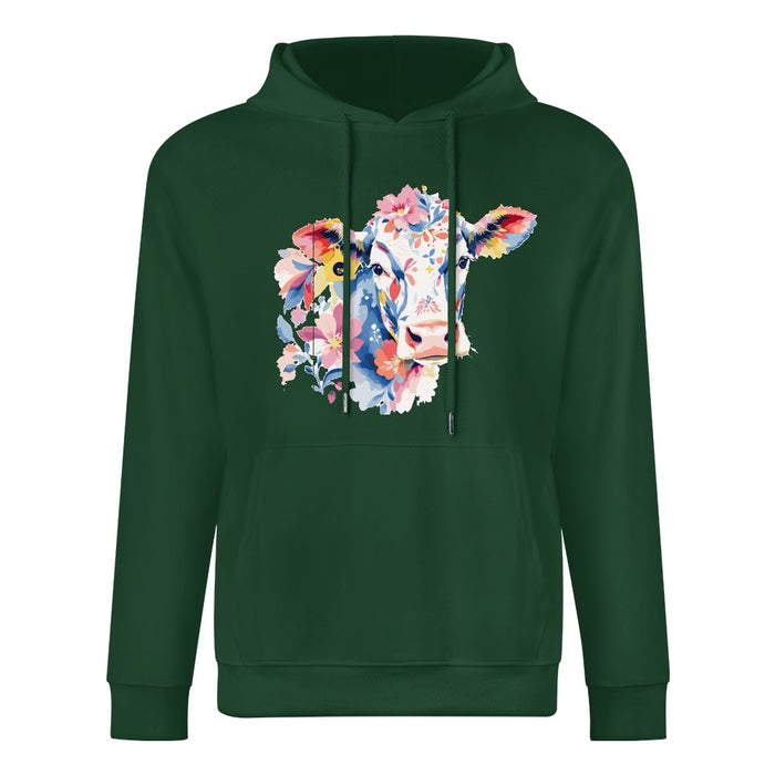 ETC Green Floral Cow Cotton Hoodie
