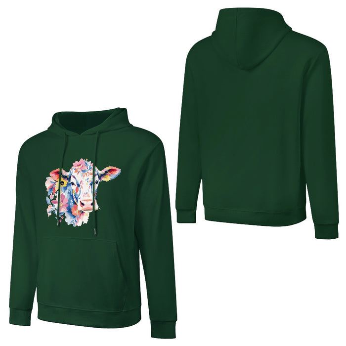 ETC Green Floral Cow Cotton Hoodie
