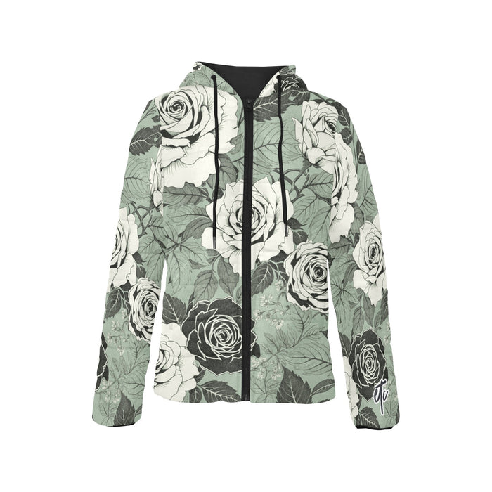 ETC Green Floral Hooded Puffer