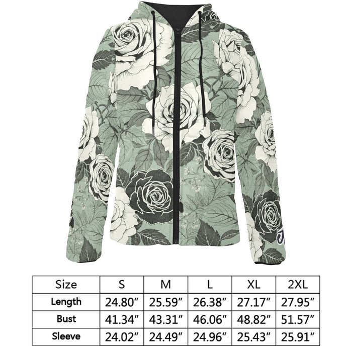 ETC Green Floral Hooded Puffer