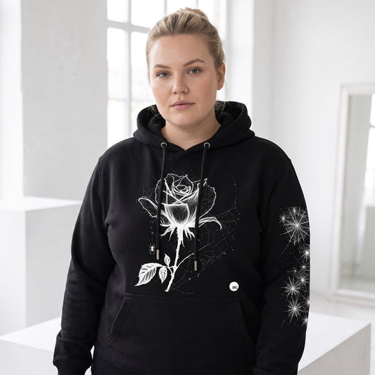 ETC Halloween Rose Black Cotton Hoodie
