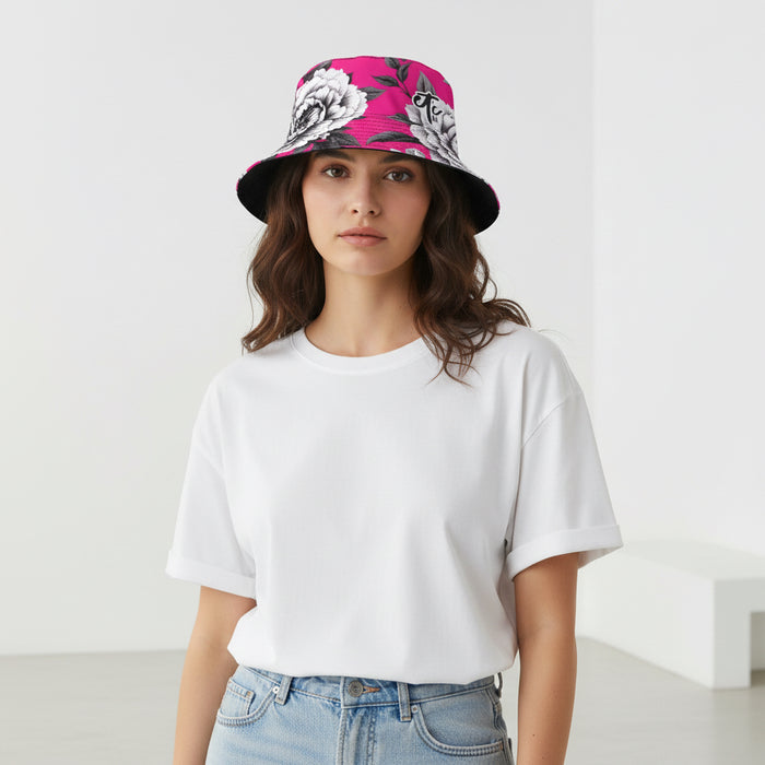 ETC Hot Pink Floral Monochrome Bucket Hat
