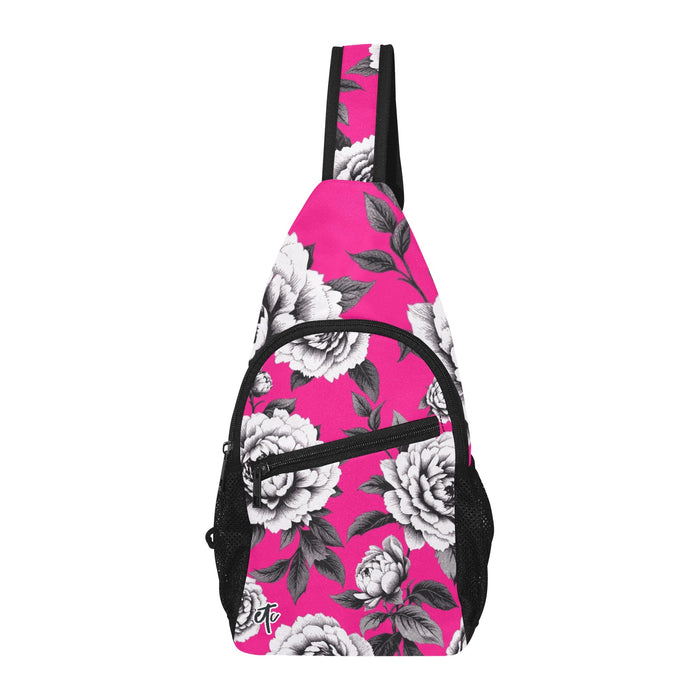 ETC Hot Pink Floral Monochrome Cross Body Bag
